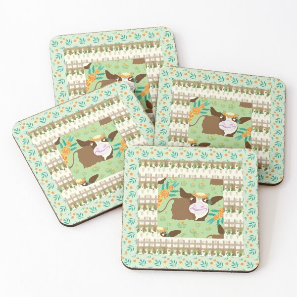 Item preview, Happy Cow Quilt Block- Green designed and sold by CharlotteMakes.