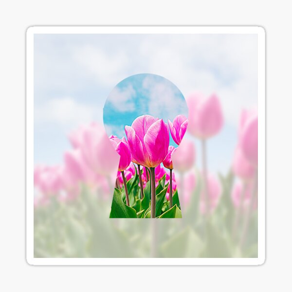 Tulip Field Keyhole View Sticker
