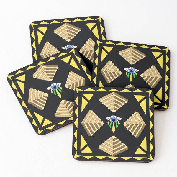 Item preview, Illuminati Eye UFO Pyramid Square Tile Geometric Shape Pattern designed and sold by Ciara Shortall.