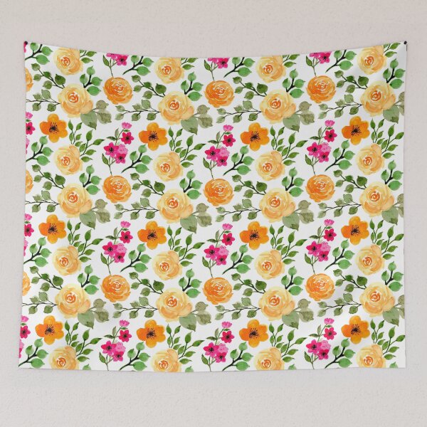 Item preview, Flower Power Floral Pattern design for apparel and beddings designed and sold by Sunnyhova.