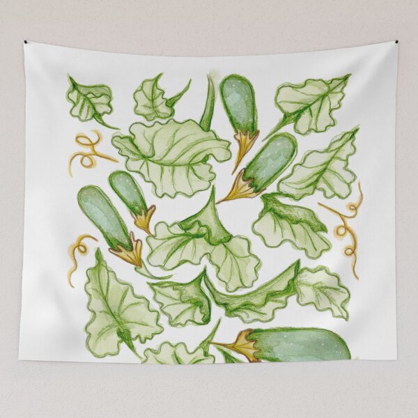 Item preview, Zucchini watercolor pattern designed and sold by tessakatecreate.