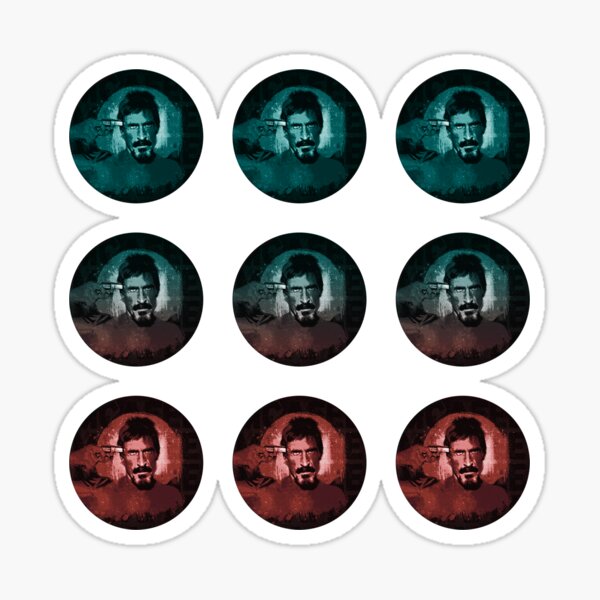 Item preview, John McAfee stickers designed and sold by Chrisjeffries24.