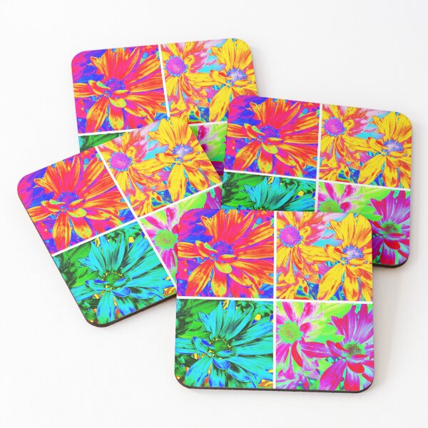 Item preview, Abstract Colorful Quartet Collage of Flowers designed and sold by SXW Designs.