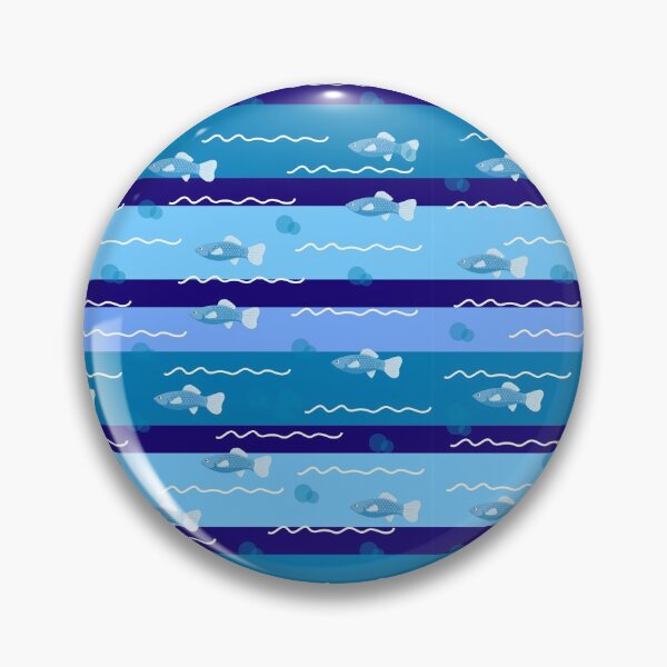 Item preview, fish blue and white pattern designed and sold by KIKOOSTORE.