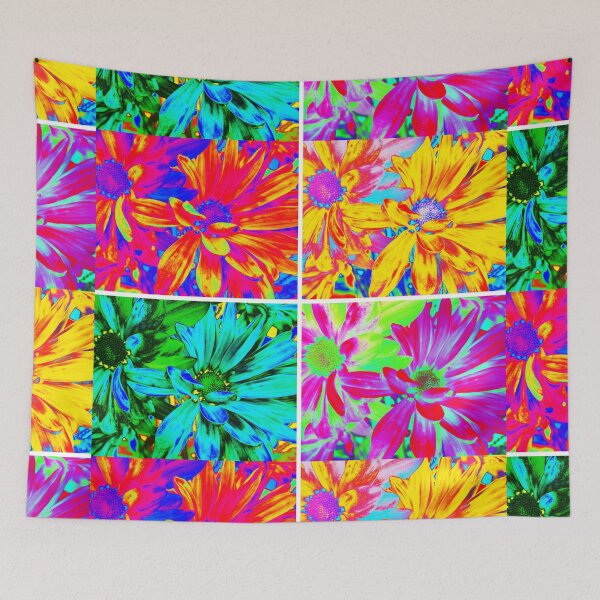 Item preview, Abstract Colorful Quartet Collage of Flowers designed and sold by SXW Designs.