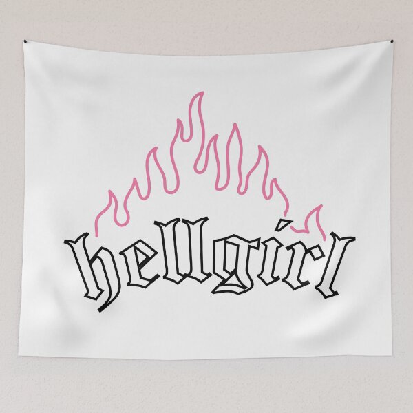 Item preview, Hellgirl Aesthetic Goth Grl Grunge Design (Pink Flames & Black Text) designed and sold by Graograman.