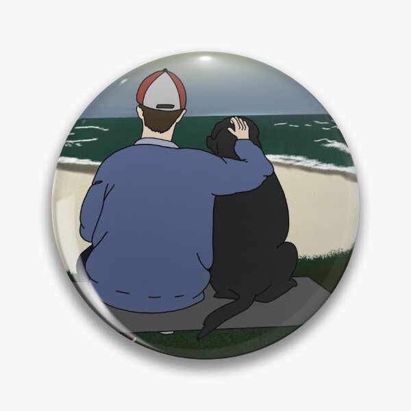Item preview, A man and his dog black lab designed and sold by MoonlitMadnessDesigns.