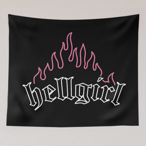 Item preview, Hellgirl Aesthetic Goth Grl Grunge Design (Pink Flames & White Text) designed and sold by Graograman.