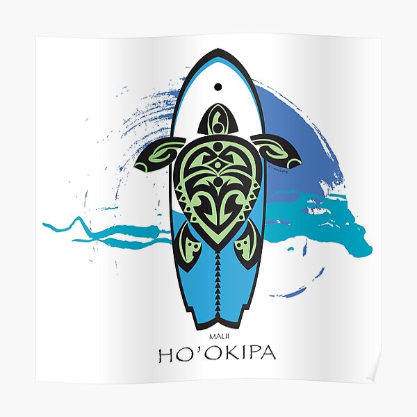 Póster «Tatuaje de tortuga tribal Surf's Up / Ho'okipa, Maui» de srwdesign  | Redbubble