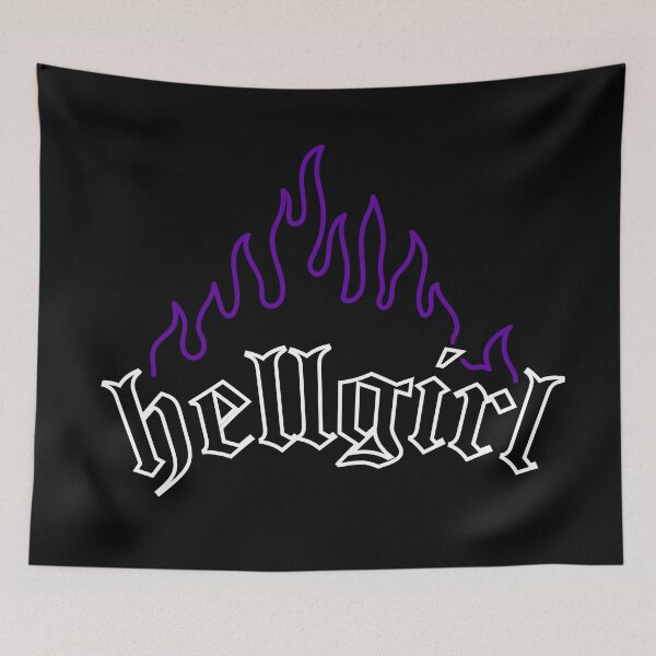 Item preview, Hellgirl Aesthetic Goth Grl Grunge Design (Purple Flames & White Text) designed and sold by Graograman.