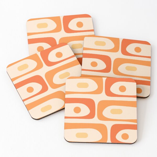 Item preview, Mid Century Modern Piquet Abstract Pattern in Tangerine Orange Tones designed and sold by kierkegaard.