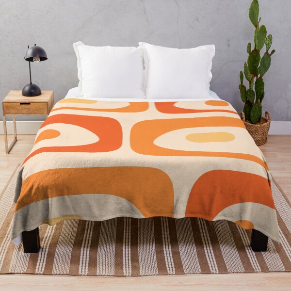 Item preview, Mid Century Modern Piquet Abstract Pattern in Tangerine Orange Tones designed and sold by kierkegaard.
