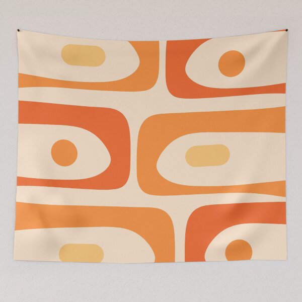 Item preview, Mid Century Modern Piquet Abstract Pattern in Tangerine Orange Tones designed and sold by kierkegaard.