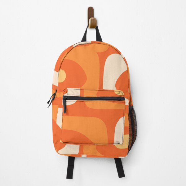 Item preview, Mid Century Modern Piquet Abstract Pattern in Orange Tangerine Yellow Cream designed and sold by kierkegaard.