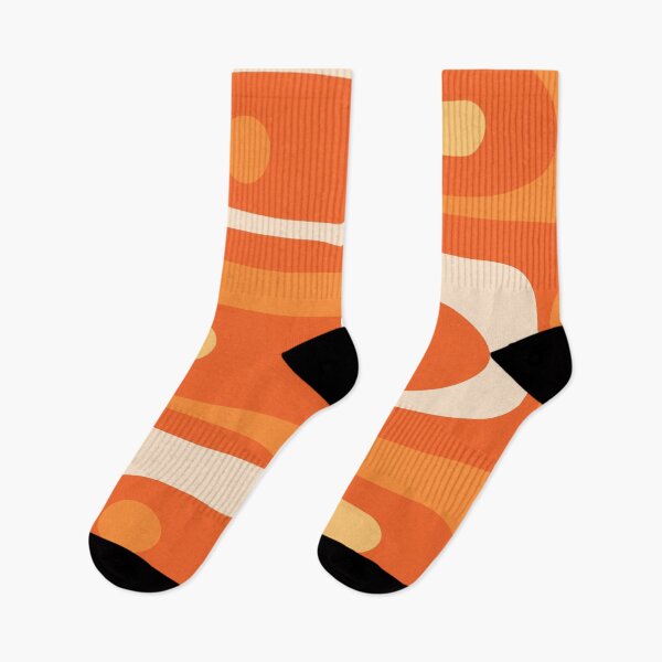 Item preview, Mid Century Modern Piquet Abstract Pattern in Orange Tangerine Yellow Cream designed and sold by kierkegaard.