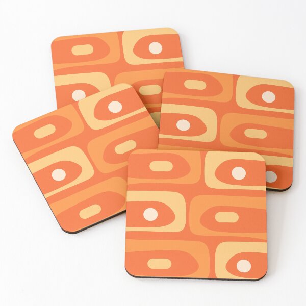 Item preview, Mid Century Modern Piquet Abstract Pattern in Orange Yellow Tangerine designed and sold by kierkegaard.