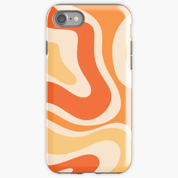 Item preview, Retro Modern Liquid Swirl Abstract Pattern Square in Orange and Tangerine Tones designed and sold by kierkegaard.