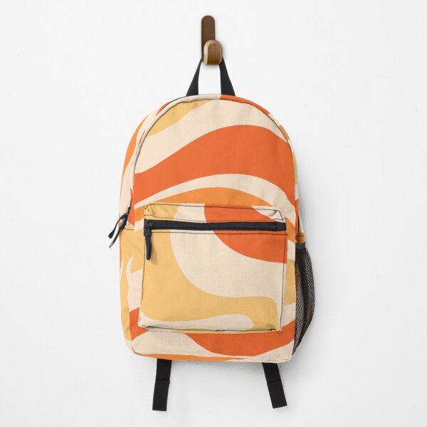 Item preview, Retro Modern Liquid Swirl Abstract Pattern Square in Orange and Tangerine Tones designed and sold by kierkegaard.