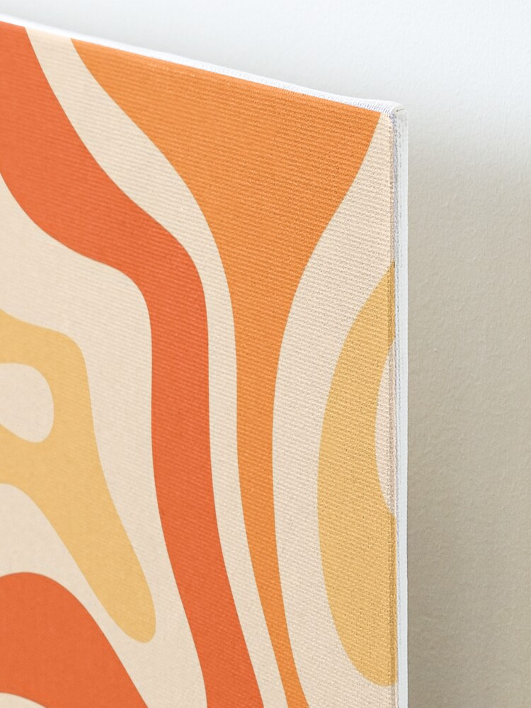 Retro Liquid Swirl Abstract Pattern Square Tangerine Orange Tones