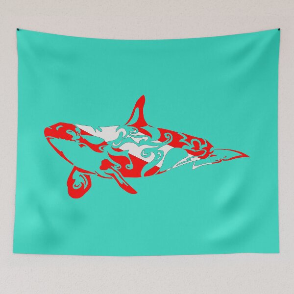Item preview, Tribal Scuba Diving Orca Flag  designed and sold by A-Dube-Thought.