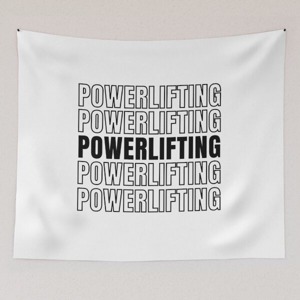 Item preview, Powerlifting Repeated Text Black - Funny Gym designed and sold by GymWearDepot.