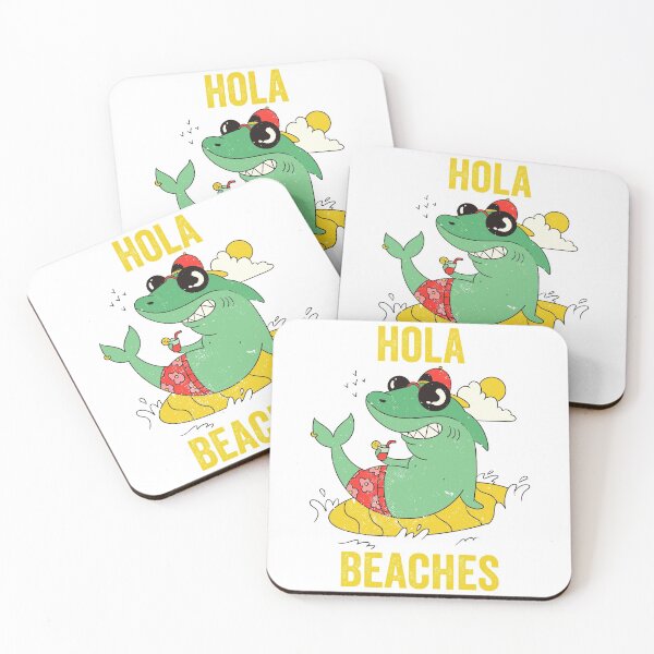 Item preview, Shark Hola Beaches Summer Beach Funny Slogan Vacation Quote  designed and sold by RayanDesigns.