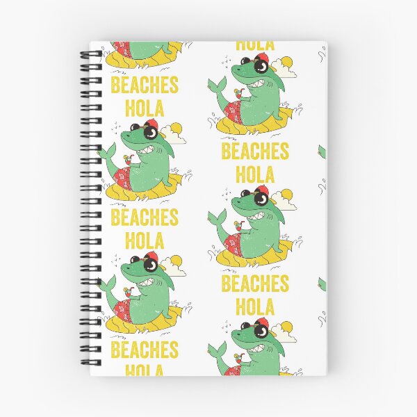Artikelvorschau, Shark Hola Beaches Summer Beach Lustiges Slogan-Urlaubs-Zitat entworfen und verkauft von RayanDesigns.