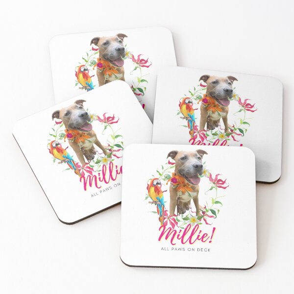 Artikelvorschau, Millie und tropische Blumen entworfen und verkauft von AllPawsonDeck.