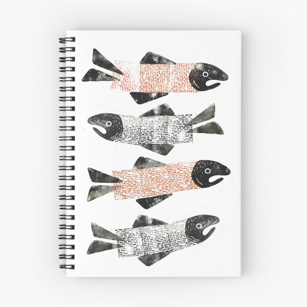 Item preview, Block Printed Salmon designed and sold by cqgdesign.