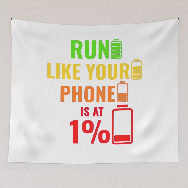 Item preview, Run Like Your Phone Is At 1% / Green/ Yellow/ Orange/ Red - Funny Gym designed and sold by GymWearDepot.