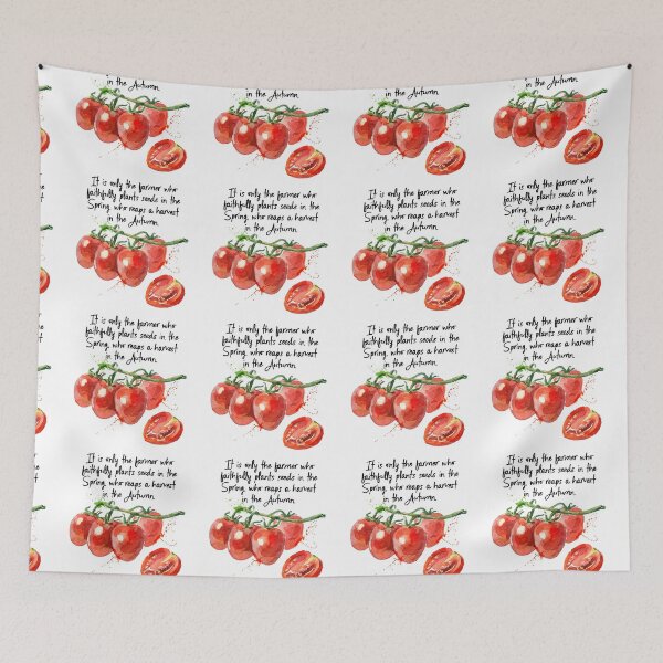 Item preview, Farmer quote with watercolor tomatoes on the vine designed and sold by IndependentLife.