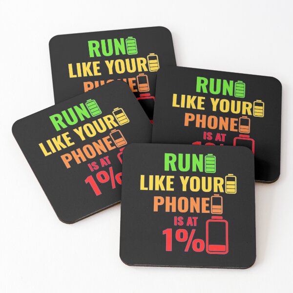 Item preview, Run Like Your Phone Is At 1% / Green/ Yellow/ Orange/ Red/ Black - Funny Gym designed and sold by GymWearDepot.