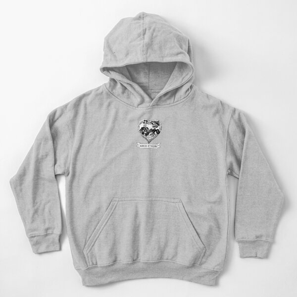 Amor Eterno | Eternal Love | Day of the Dead | Dia de los Muertos | Skulls and Skeletons | Vintage Skulls | Vintage Skeletons | Black and White | Kids Pullover Hoodie
