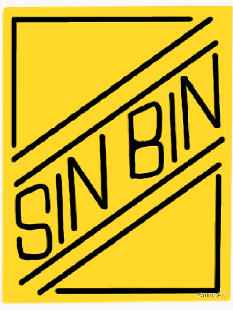 "Sin Bin (yellow card)" Sticker for Sale by BmmcArt Redbubble