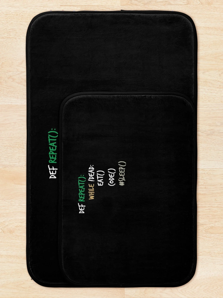 Thumbnail 5 of 6, Bath Mat, Computer Science Python Programmer Eat Code Sleep ,Gift Birthday Christmas designed and sold by Noussairox.