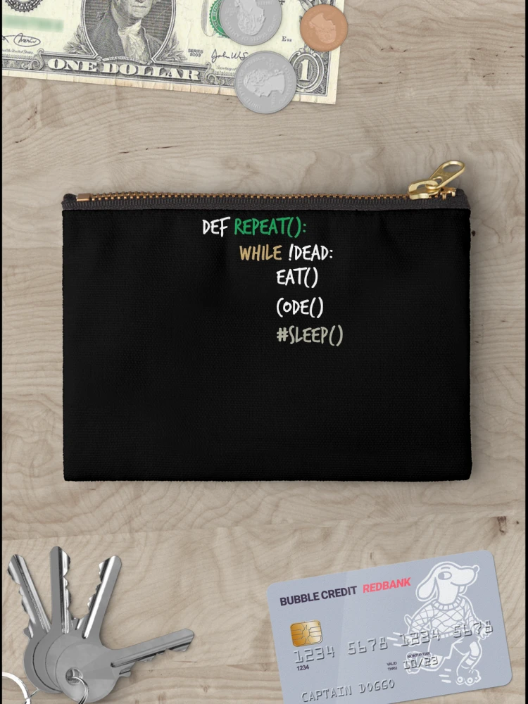 Thumbnail 3 of 4, Zipper Pouch, Computer Science Python Programmer Eat Code Sleep ,Gift Birthday Christmas designed and sold by Noussairox.