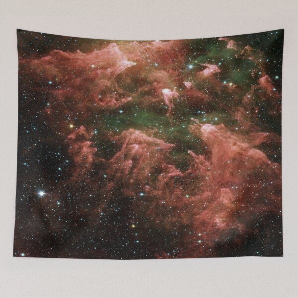 Artikelvorschau, Rose Gold Star Galaxy, shiny starry space dark aesthetic tapestry, trendy home decor art, wall entworfen und verkauft von August-E.