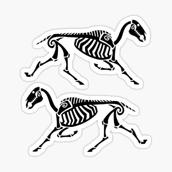Aperçu de l'œuvre Glyphe Cheval Squelette - Noir créée et vendue par PaleoPanthera.