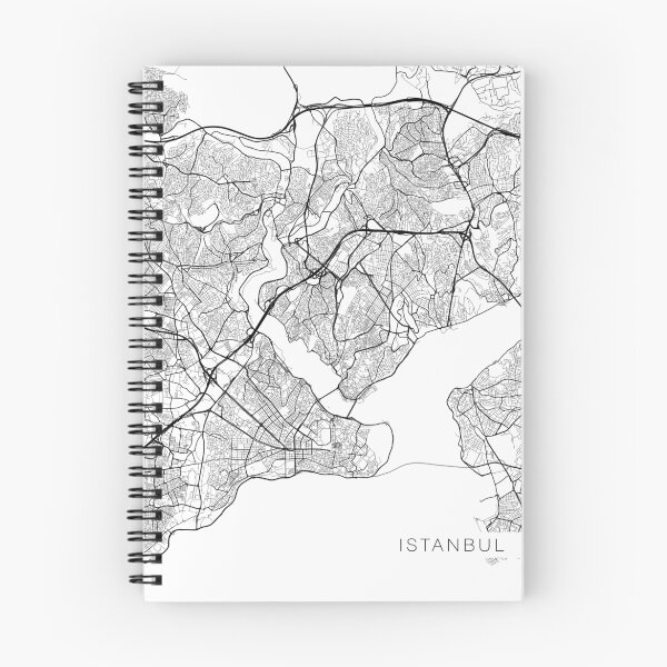 Item preview, Istanbul Map, Turkey - Black and White designed and sold by MainStreetMaps.