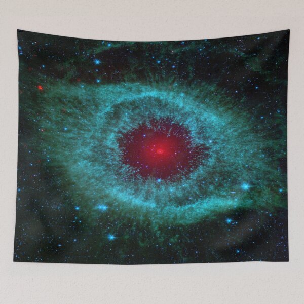 Item preview, Fish Eye Helix Nebula, Aesthetic cosmos, galaxy starry teal blue, green, red space dark tapestry, trendy home decor art, wall designed and sold by August-E.
