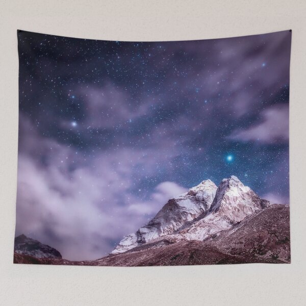 Item preview, The Himalayan Galaxy, Aesthetic starry purple blue sky dark tapestry, trendy home decor art, wall designed and sold by August-E.