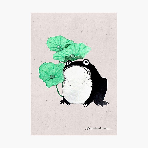 Sad Toad | Chubby Black Frog Photographic Print