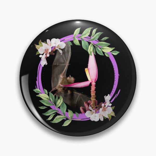 Item preview, Native Bat Pollinating Pink Blossom Colorful Design designed and sold by EarthArtDesigns.