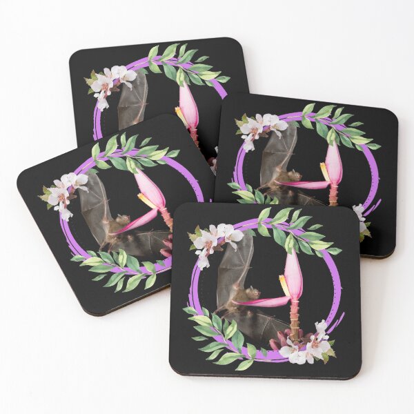 Item preview, Native Bat Pollinating Pink Blossom Colorful Design designed and sold by EarthArtDesigns.