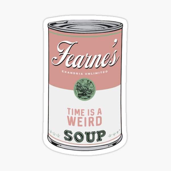 time-is-a-weird-soup-v2-sticker-for-sale-by-dinah-lance-redbubble