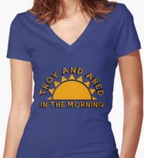 Community - Troy and Abed in the morning Women's Fitted V-Neck T-Shirt
