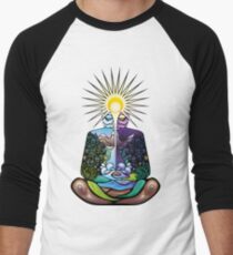 Psychedelic meditating Nature-man Men's Baseball ¾ T-Shirt