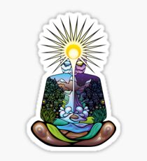 Psychedelic meditating Nature-man Sticker