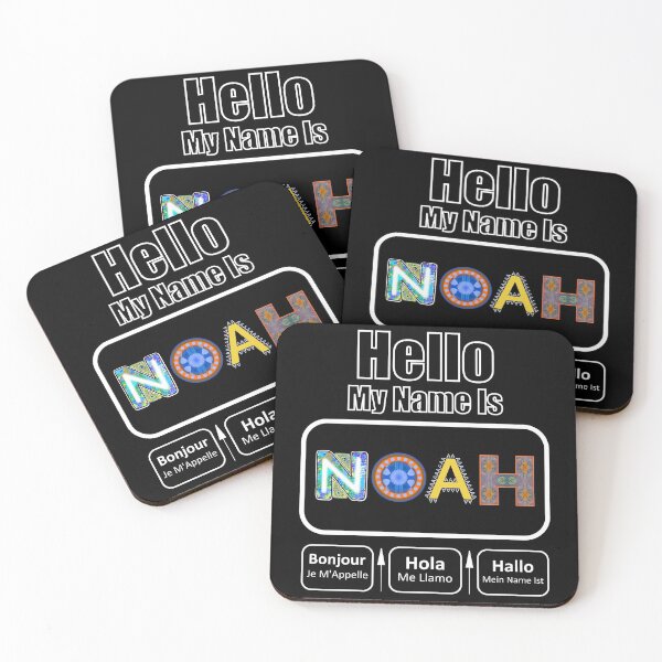 Item preview, Hello My Name Is Noah Nametag For Dark Background designed and sold by artfulnotebook.