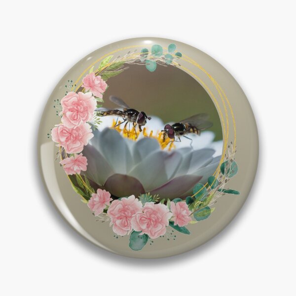 Item preview, Tiny Native Pollinators Collecting Pollen On A Flower Blossom Design designed and sold by EarthArtDesigns.